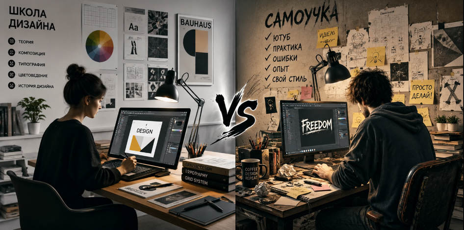Школа дизайна протв самоучки