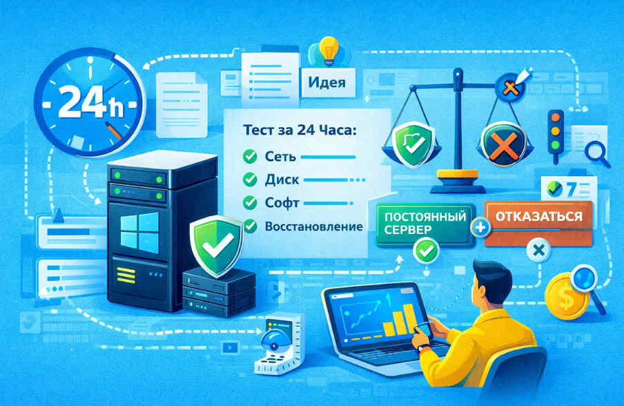 Windows VPS на сутки – быстрый тест идеи и расчет, нужен ли постоянный сервер